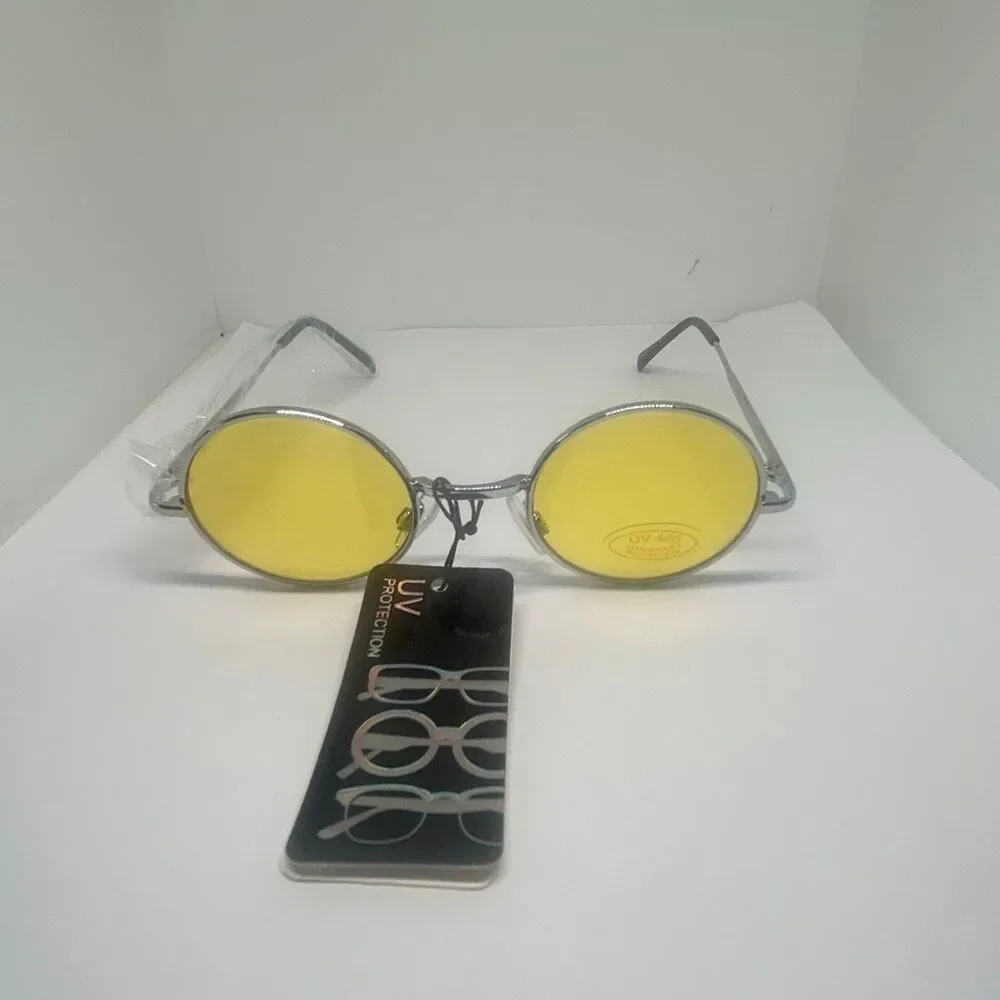 Retro Round UV400 Fashion Sunglasses – Metal Frame – New